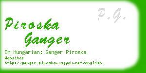piroska ganger business card
